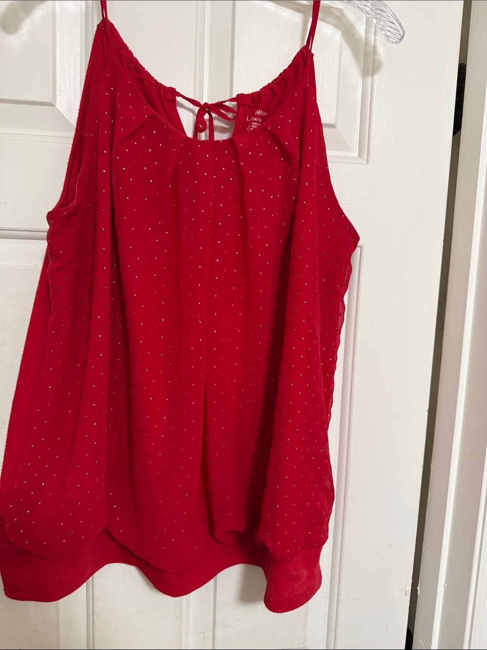 Red Sleeveless Sparkle Cami Top